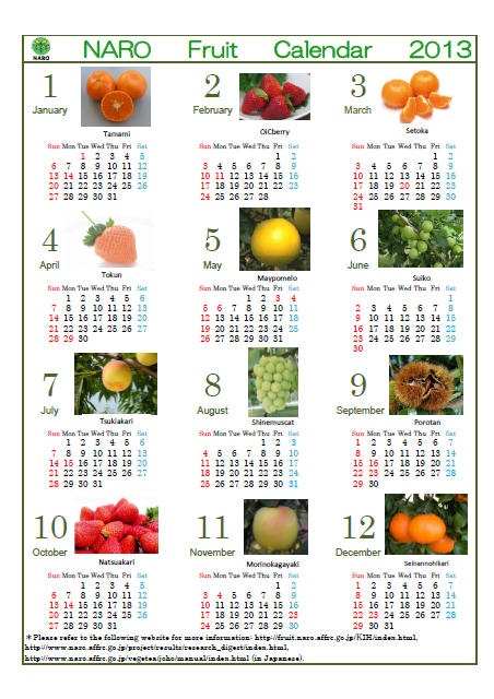 Fruit Calendar En