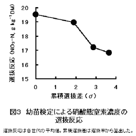 図3 幼苗検定による硝酸態窒素濃度の選抜反応