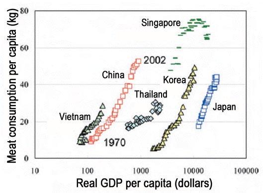 Meat consumption and GDP